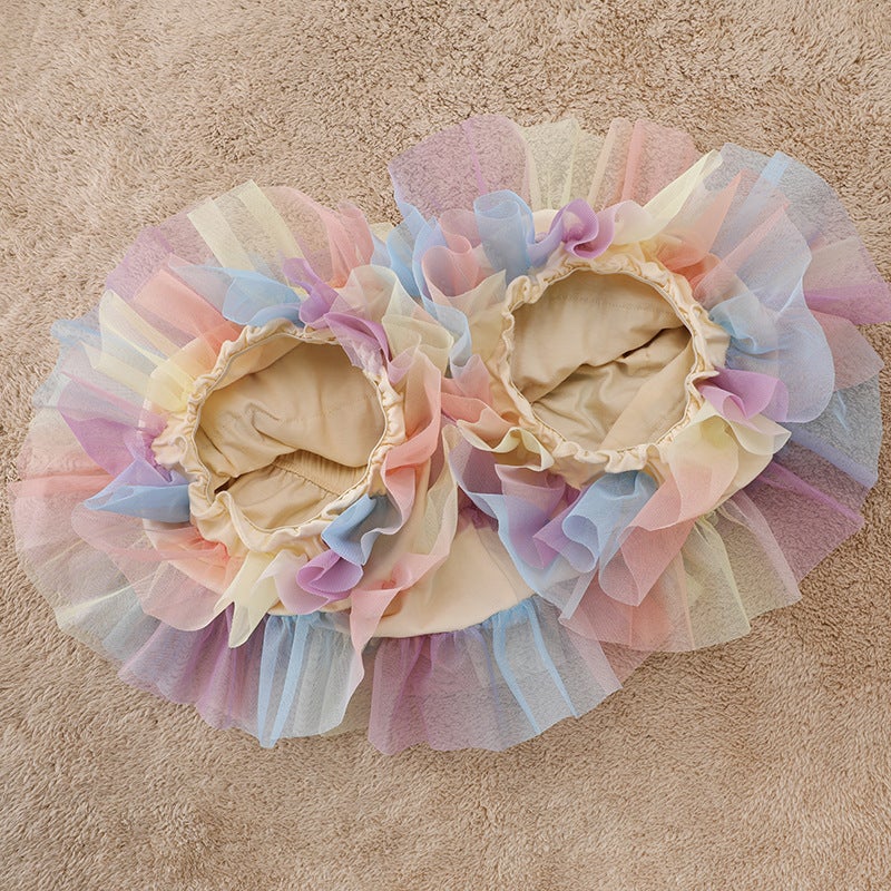 New Girls' Colorful Tutu Pants Baby Fart Pants Mesh Puffy Skirt Princess Shorts Flower Bun Pants Pp Pants - Image 5
