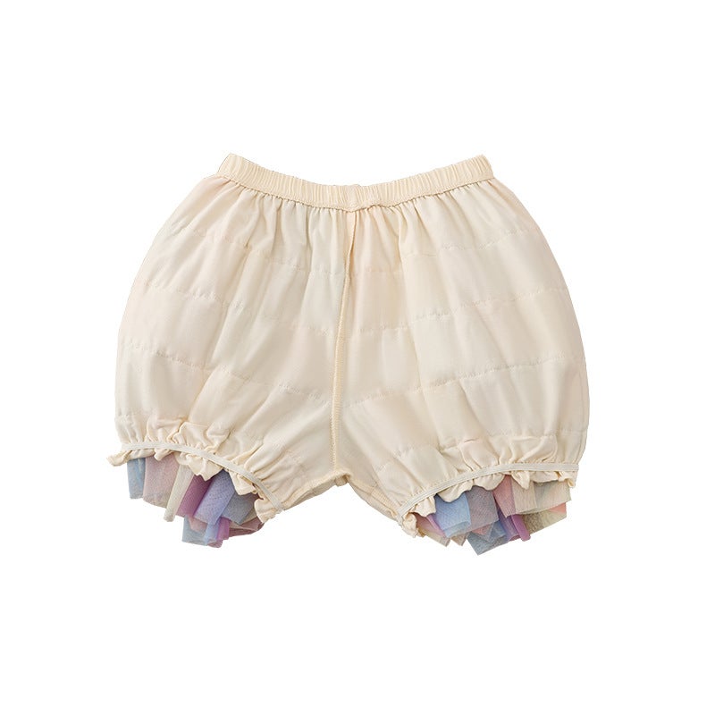 New Girls' Colorful Tutu Pants Baby Fart Pants Mesh Puffy Skirt Princess Shorts Flower Bun Pants Pp Pants - Image 3