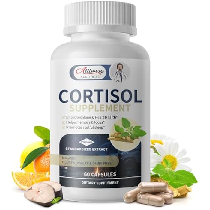 Alliwise Cortisol Supplements for Women & Men,High Cortisol Reducer, Manager, Detox, Lower and Control,with Magnesium, Ashwagandha,Rhodiola, L-Theanine for Mood,Focus,Sleep - Image 1