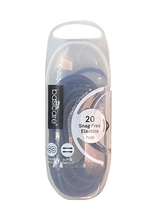 Basicare Brown Snag Free Thin Elastics BC3467, 20 Pcs