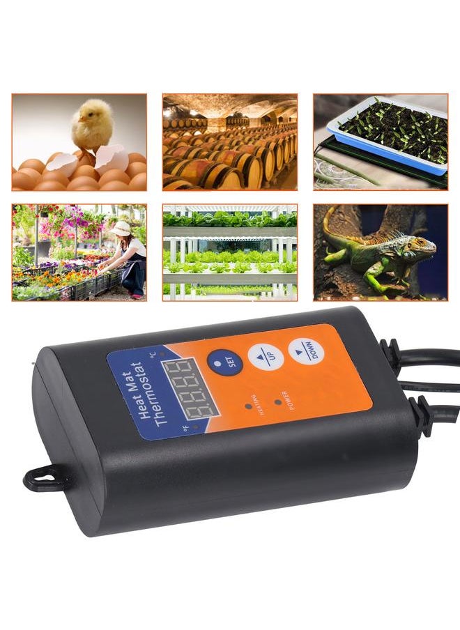 Arabest - Heat Mat Thermostat LED 1000W Fahrenheit Celsius Switchable Digital Temperature Controller For Seed Germination EU Plug 230V - Image 1