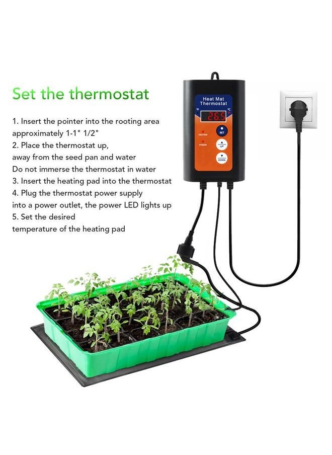 Arabest - Heat Mat Thermostat LED 1000W Fahrenheit Celsius Switchable Digital Temperature Controller For Seed Germination EU Plug 230V - Image 1