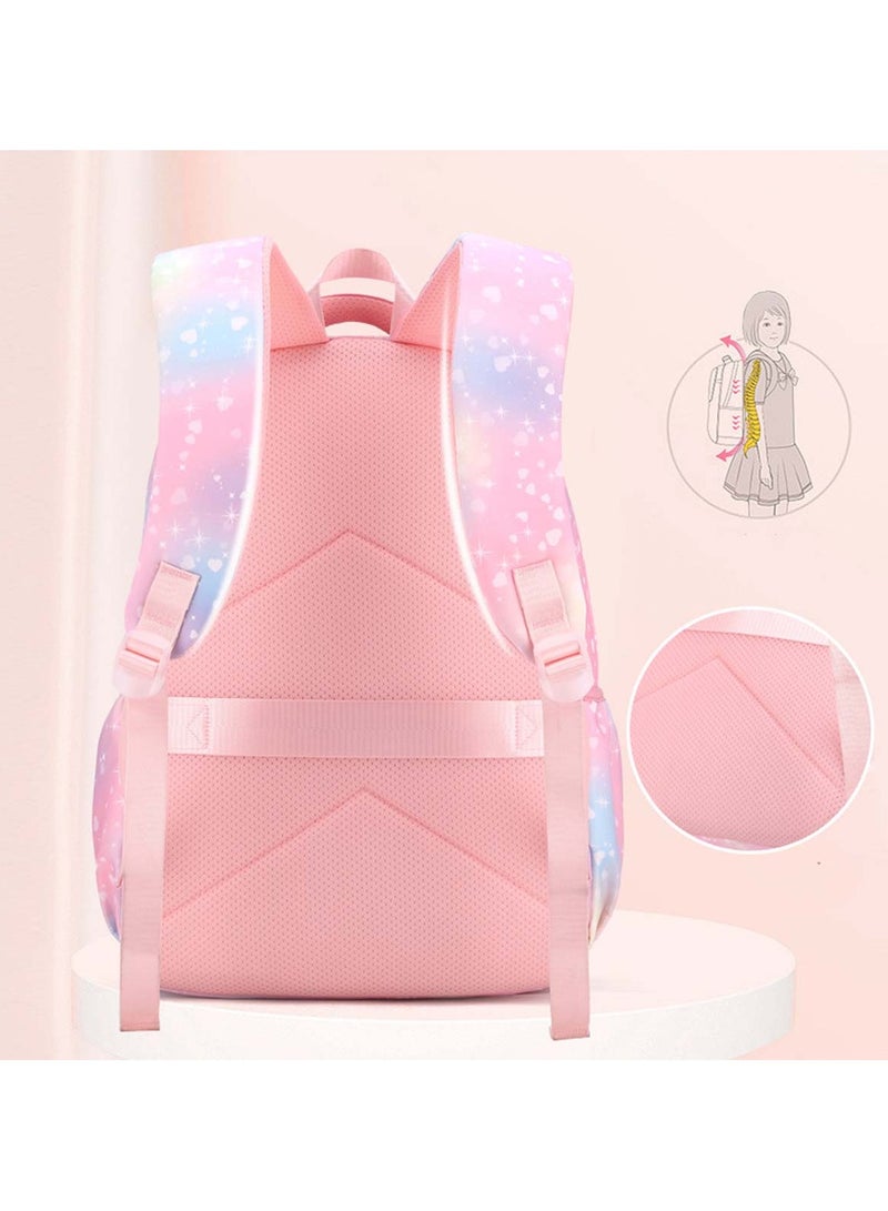 Huitich 3-Piece Pastel Galaxy Backpack Set for Girls School Bag, Lunch Bag & Pencil Case  - Image 5