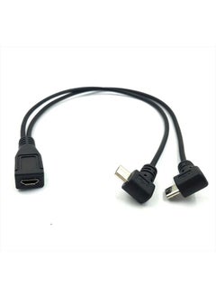 Duttek Micro USB Splitter Cable, Micro USB Splitter 1 to 2 Cable, Micro USB Female to Double 2 Micro USB Male Right Angle 90 Degree Converter High Speed Charging Cable Cord 25CM/10 Inch  - Image 2