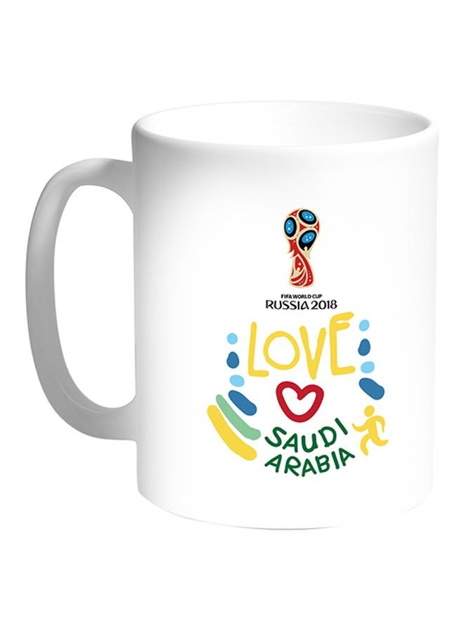 RKN FIFA World Cup 2018 I Love Saudi Arabia Printed Coffee Mug White 11ounce - Image 1