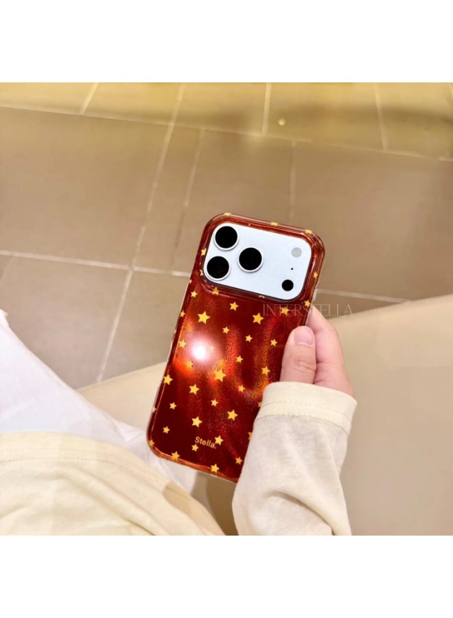 iPhone 17 Pro Case, Glossy Star Pattern Phone Case with Protective Back Cover, Lightweight Shockproof Case with Raised Camera Edge for Apple iPhone 17 Pro - Image 2