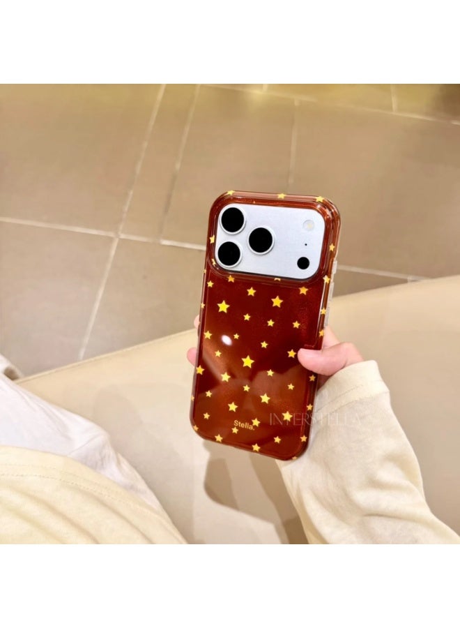 iPhone 17 Pro Case, Glossy Star Pattern Phone Case with Protective Back Cover, Lightweight Shockproof Case with Raised Camera Edge for Apple iPhone 17 Pro - Image 3