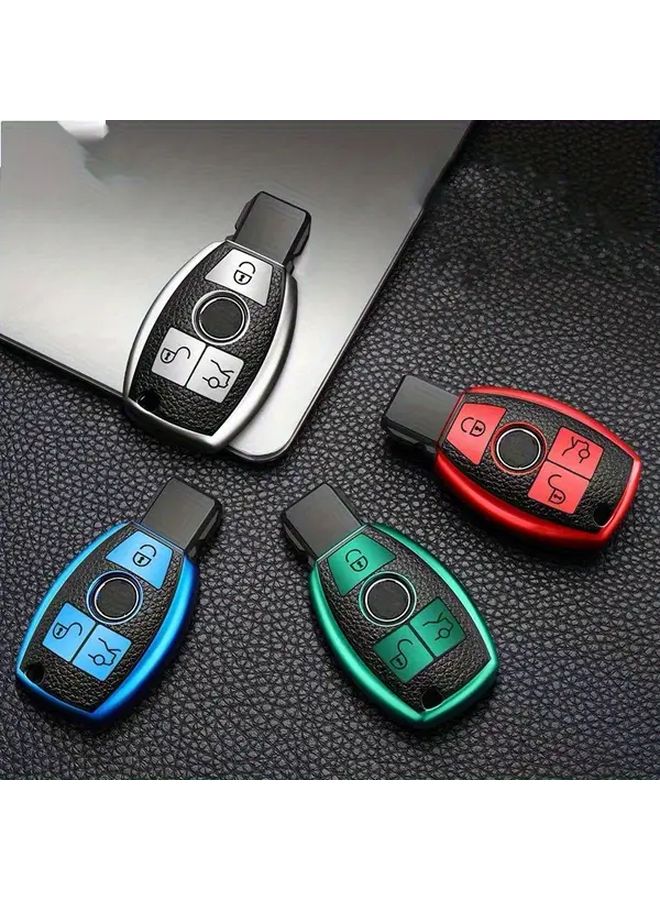 غطاء مفتاح السيارة الفضي من نوع ميرسيدس لفئات A B C E GLC CLA - Image 1