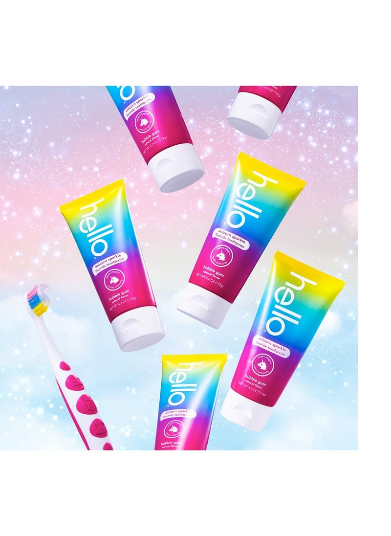 hello Variety (Unicorn, Strawberry, Dragon) Fluoride Kids Toothpaste, Anticavity, Natural Flavors, Vegan, SLS Free, Gluten Free, Ages 2+, 4.2 Ounce (Pack of 3) - pzsku/Z30660D6A6133B0A9B3D4Z/45/_/1716220715/4f0f161f-8ab5-408e-ad6f-ed59c1b4e84d