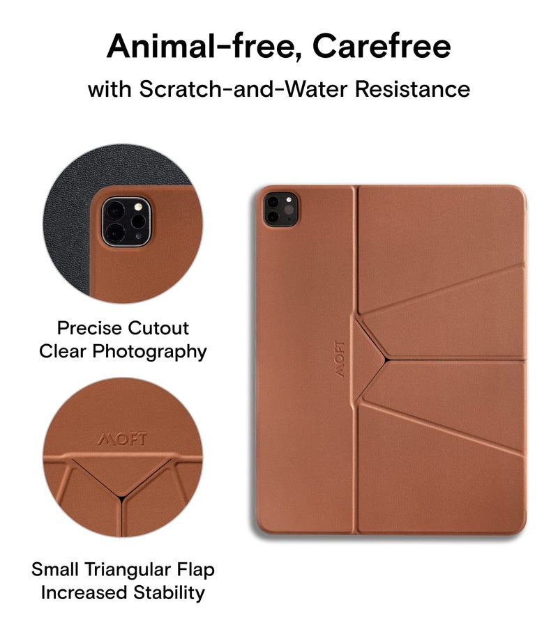 MOFT Tablet Case Compatible with Pro 12.9 in(4th/5th/6th Generation) Snap Float Folio Stand Scratch & Discolor Resistant, Light and Portable Tablet Stand (Brown) - Image 3