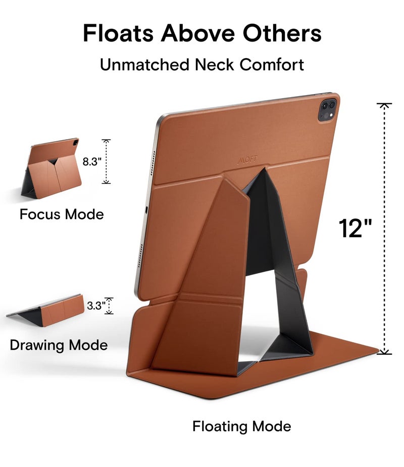 MOFT Tablet Case Compatible with Pro 12.9 in(4th/5th/6th Generation) Snap Float Folio Stand Scratch & Discolor Resistant, Light and Portable Tablet Stand (Brown) - Image 2