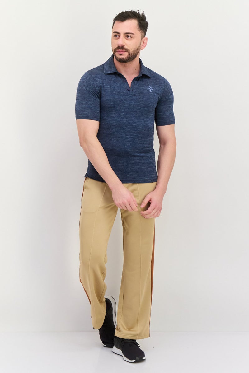 SKECHERS Men Sportswear Fit Short Sleeve Training Polo Shirts, Heather Navy  - Image 4