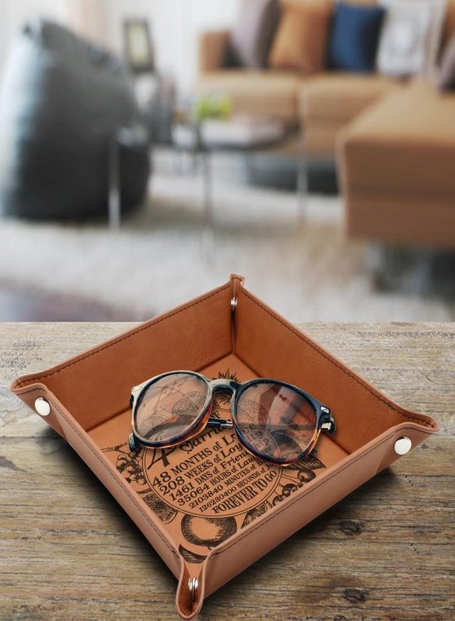 Bella Busta -4 Years of Marriage -Traditional Fruit Gift for Fourth Anniversary-Engraved Leather Tray - Image 3
