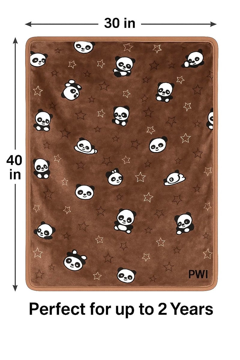 PWI Supersoft Baby Blanket Wrapper for Newborn | 30x40 inches | Lightweight AC Blanket for 0-2 Years | Ultra Soft & Skin-Friendly | Pack of 1-D Brown - Image 3