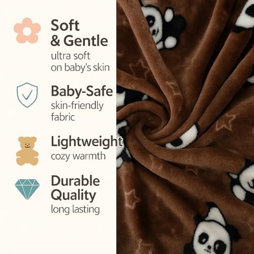 PWI Supersoft Baby Blanket Wrapper for Newborn | 30x40 inches | Lightweight AC Blanket for 0-2 Years | Ultra Soft & Skin-Friendly | Pack of 1-D Brown - Image 4