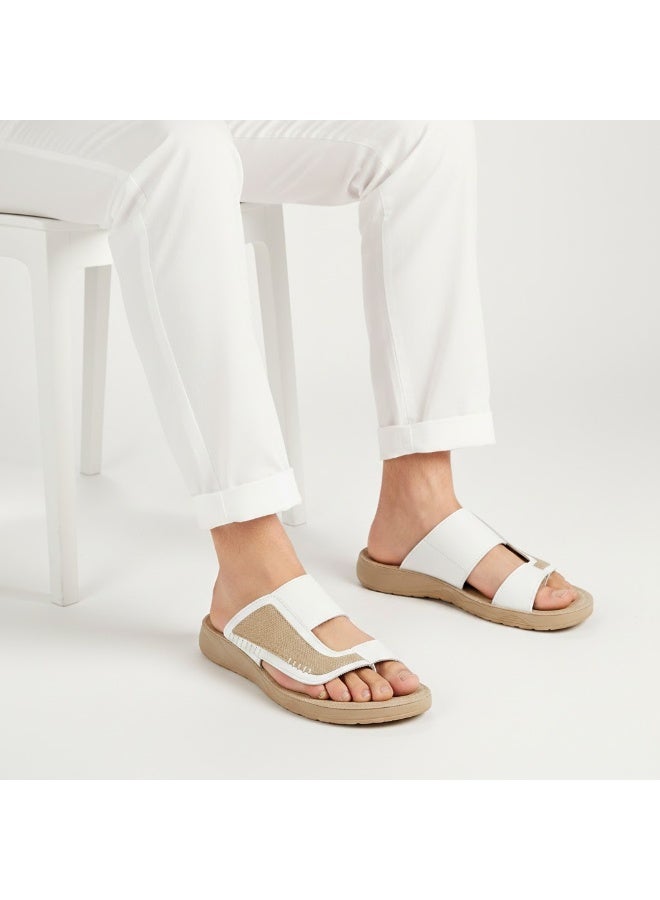 Men's genuine leather slippers in –white modern, comfortable design with high-quality materials and a cushioned orthopedic insole – ideal for everyday wear and outings - Image 1