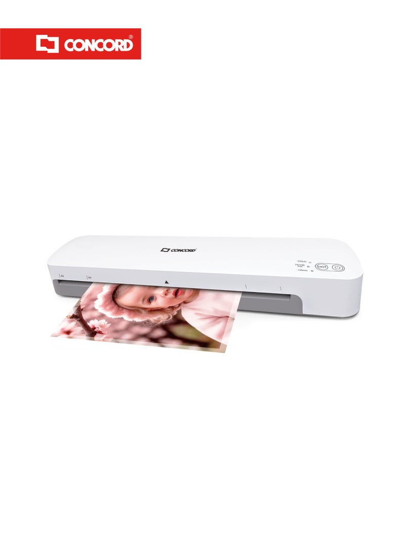 CONCORD CCL10 Laminator Machine for A4, A5 & Smaller Sizes, Fast Warm-Up, 75–125 Mic, Jam Release Function - Image 2