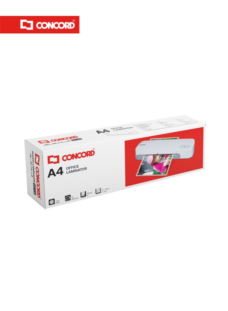CONCORD CCL10 Laminator Machine for A4, A5 & Smaller Sizes, Fast Warm-Up, 75–125 Mic, Jam Release Function - Image 3