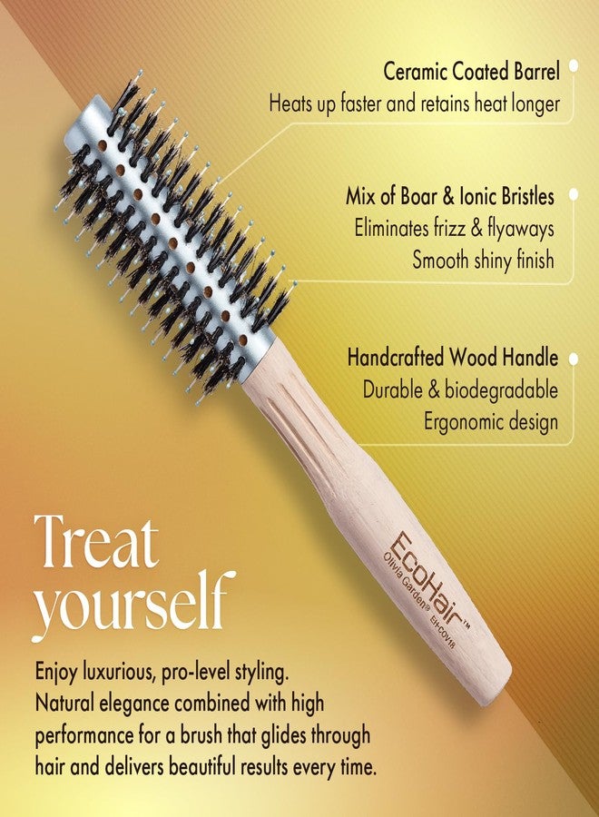 Olivia Garden EcoHair Combo Vent Round Bamboo Hair Brush EH-COV18 (2 1/8") - Image 3