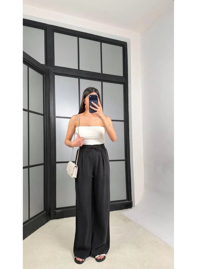 جاوس بنطال تينسل بخصر أسود مطاطي GAUS-01331.