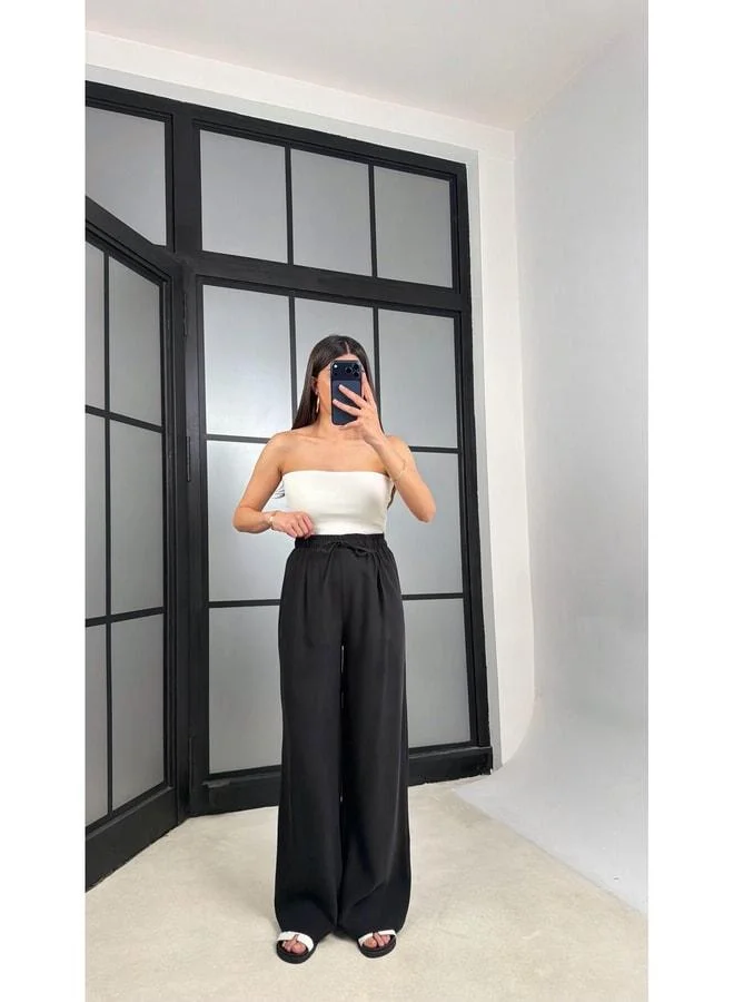 جاوس بنطال تينسل بخصر أسود مطاطي GAUS-01331.