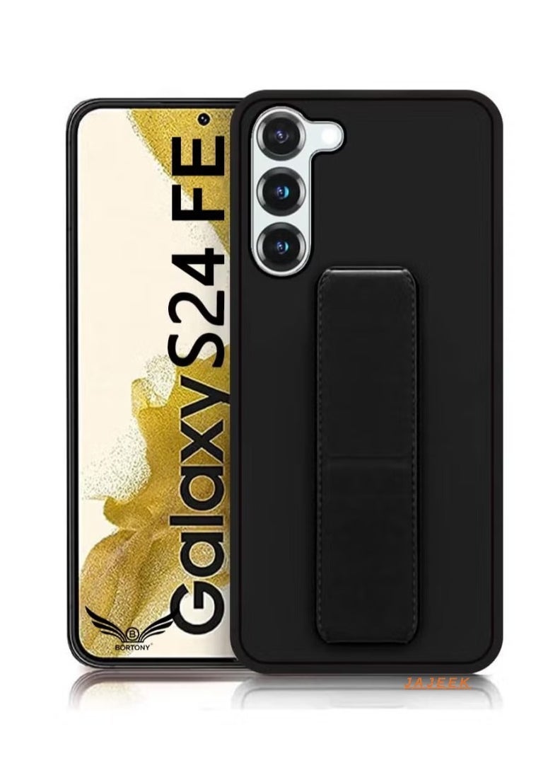 NEW Samsung Galaxy S24 FE Case Cover – Magnetic Car Holder, Silicone Grip, Horizontal & Vertical Kickstand, Wrist Strap, Full Protection Case for Galaxy S24 FE