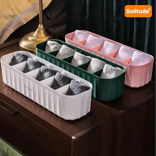 Solitude 6 Pcs Wardrobe Innerwear Organizer for Socks, Undergarments, Makeup, Ties, Cosmetics, Scarves Organizer for Wardrobe Closet Storage Dividers for Household (Multicolor) - Image 5