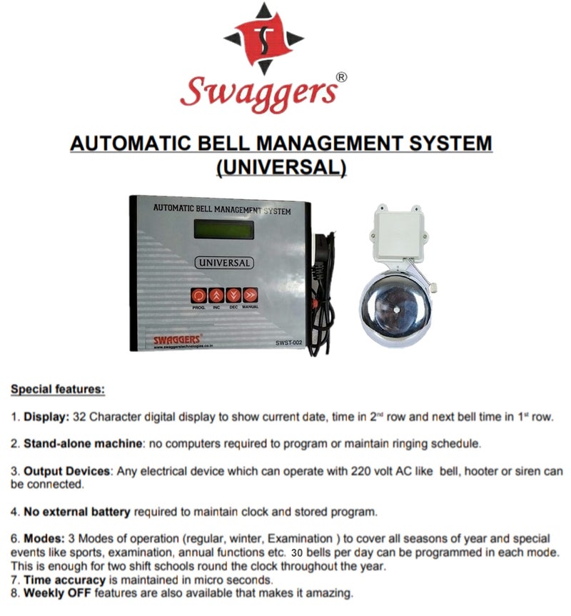 swaggers Prime Timer Automatic/Electric School Management Timer Device | 1 Year Warranty - Image 5