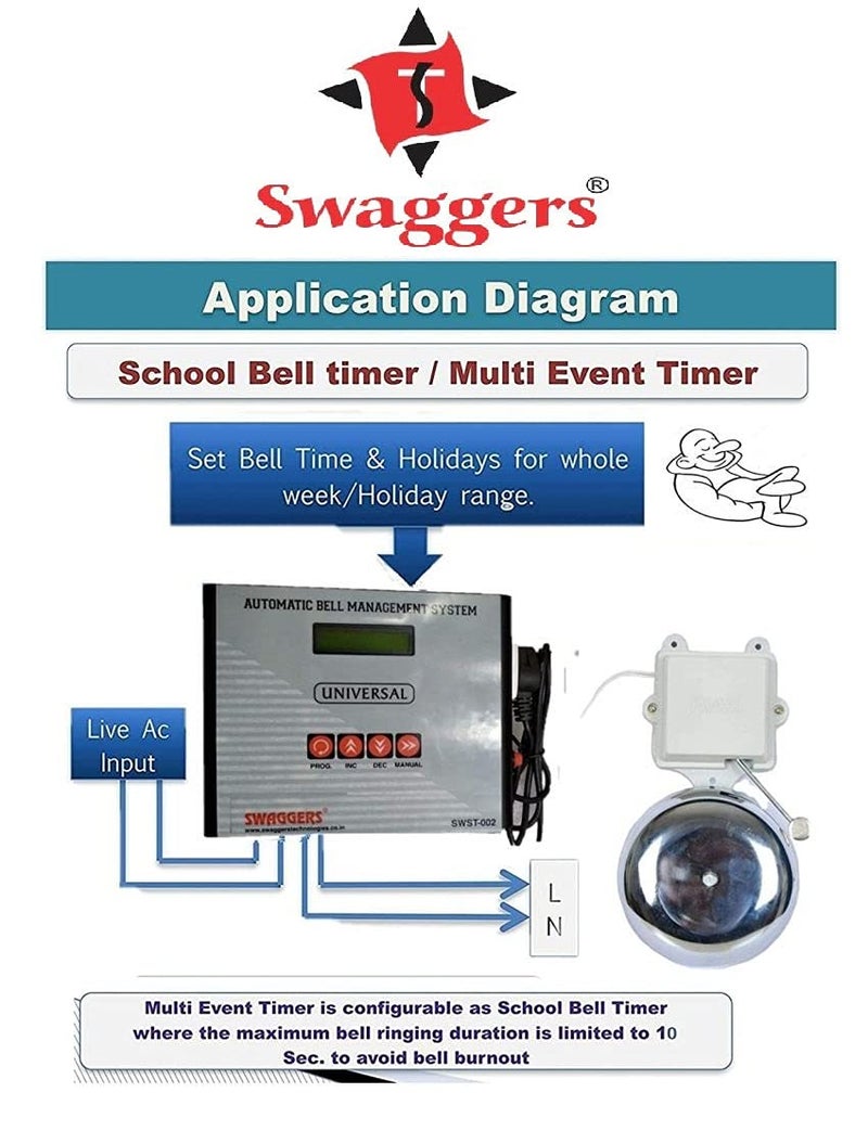 swaggers Prime Timer Automatic/Electric School Management Timer Device | 1 Year Warranty - Image 3