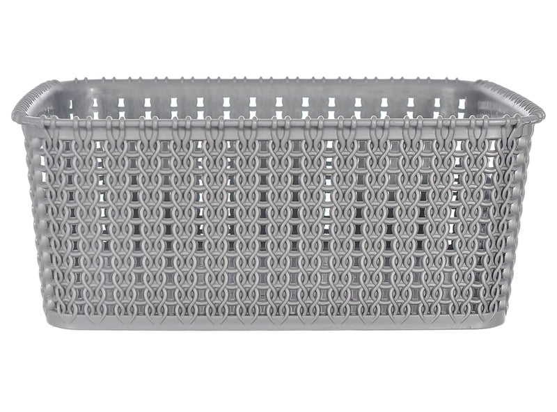 Kuber Industries Heart Home Multiuses Large M 20 Plastic Tray/Basket/Organizer Without Lid- Pack of 4 (Grey) -46HH099 - Image 2