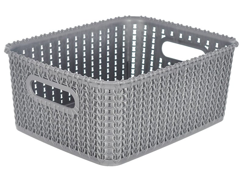 Kuber Industries Heart Home Multiuses Large M 20 Plastic Tray/Basket/Organizer Without Lid- Pack of 4 (Grey) -46HH099 - Image 4