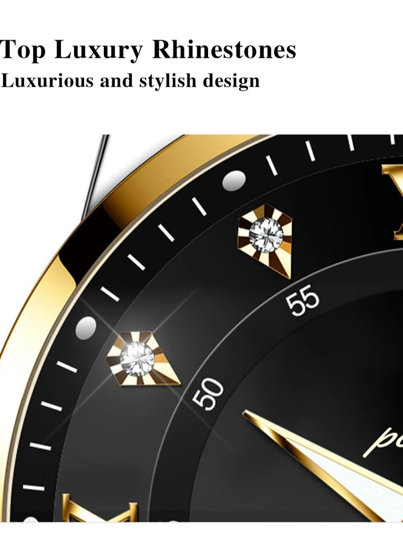 پوداجار ساعة رجالية من الفولاذ المقاوم للصدأ، ساعات كوارتز للأعمال مقاومة للماء، مضيئة، تاريخ الأسبوع، ساعة يد رجالية - 42 ملم - Image 4