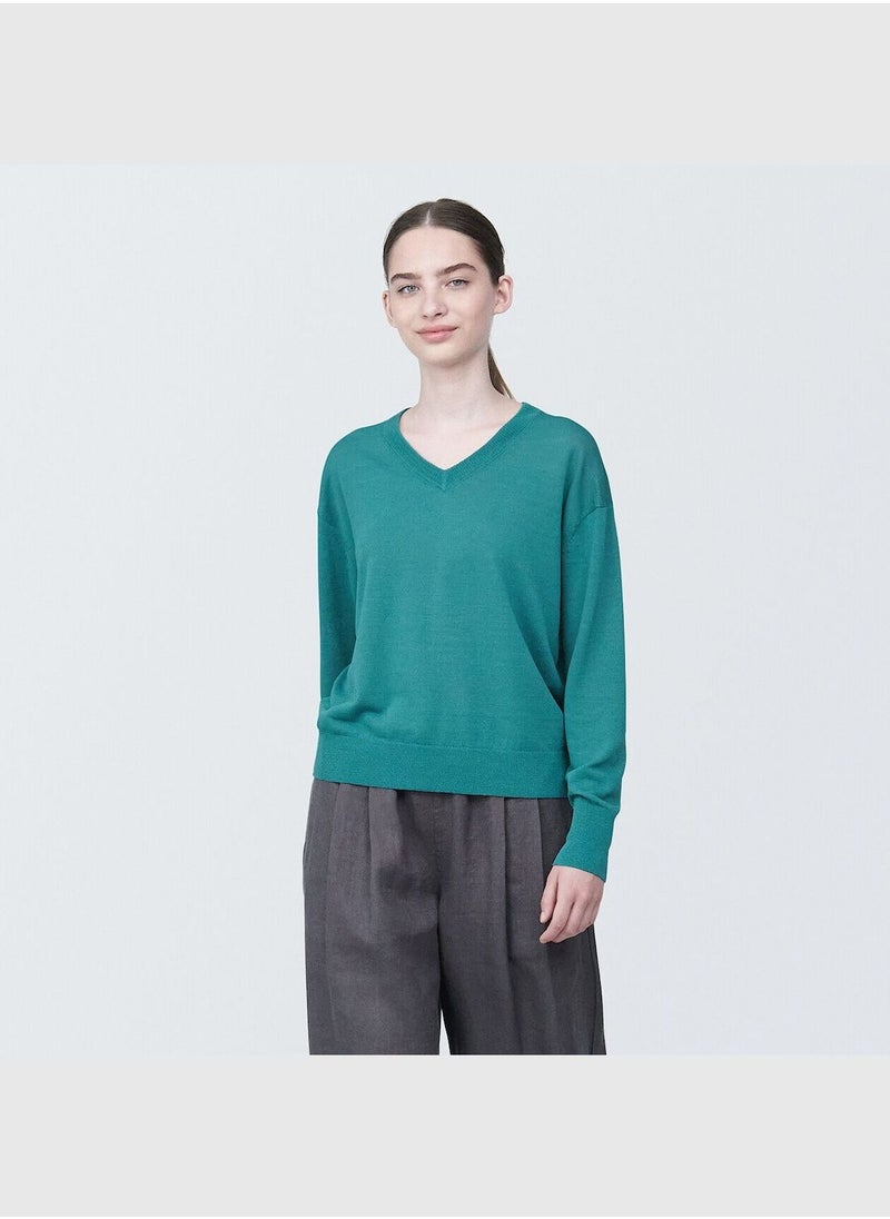 MUJI Hemp Blend V Neck Sweater  - Image 1