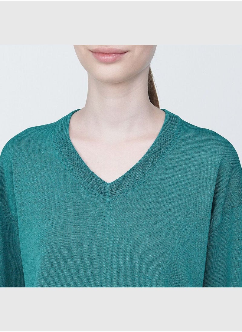MUJI Hemp Blend V Neck Sweater  - Image 4