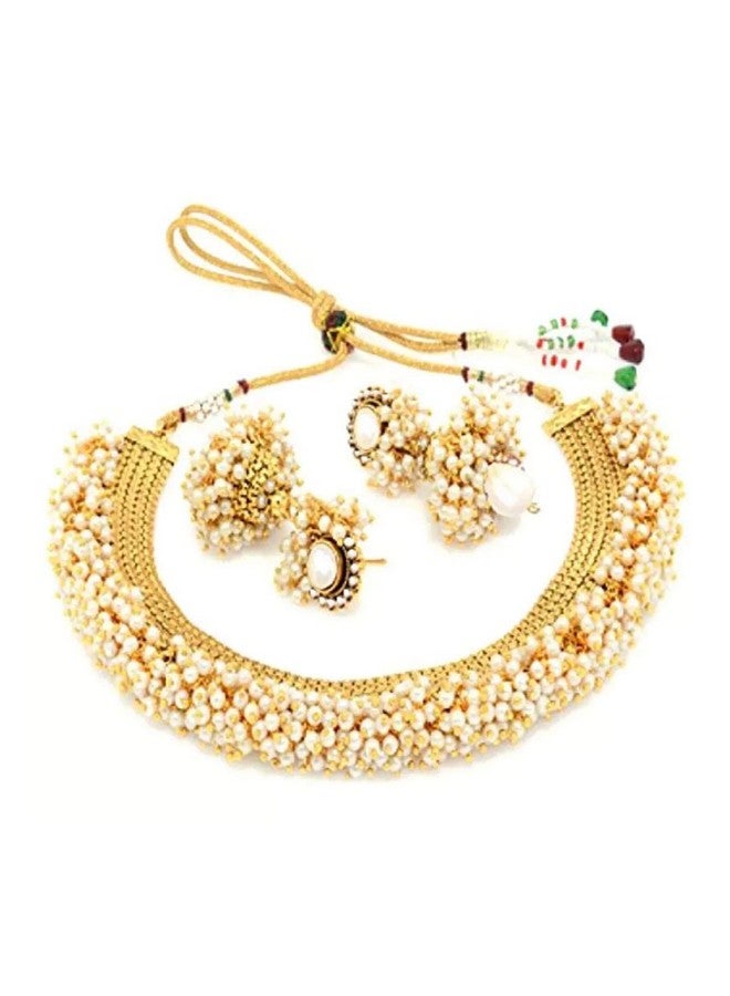 YouBella Jewellery Sets for Women Gold Plated Pearl Wedding Bridal Necklace Jewellery Set with Earrings and Bangles Combo for Girls/Women (2.6) - Image 2