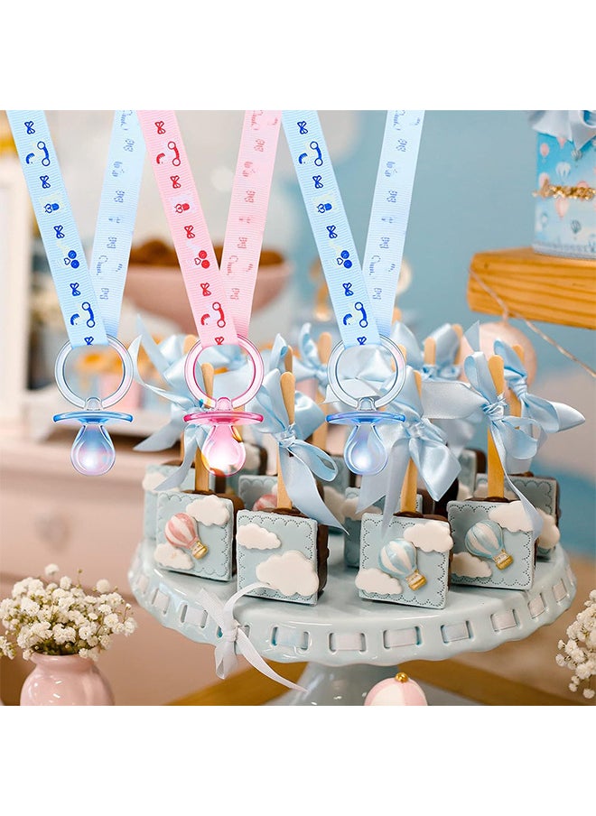 Depend Baby Gender Reveal Supplies, 10 Pcs Baby Pacifiers Necklace, Acrylic Baby Pacifier Party Favors, Baby Shower Lovely Baby Shower Decorations Charms Table Scatter (Pink, Blue)  - Image 5
