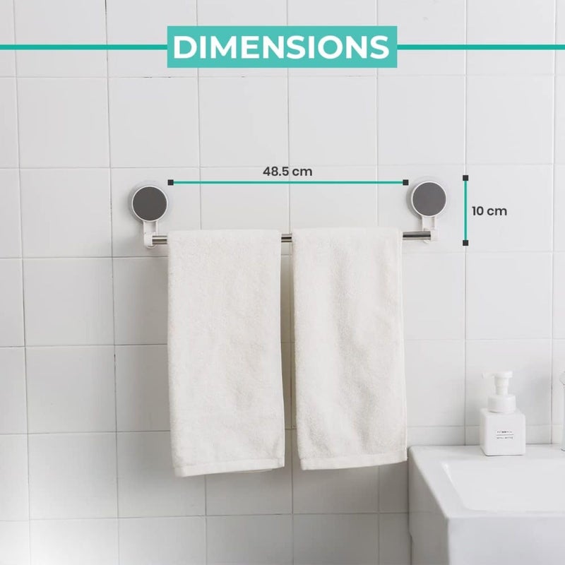 QXORE Wall Mounted Self Adhesive Magic Sticker Towel Holder in Bathroom/Towel Rod for Bathroom/Hangers for Clothes/Cloth Hanger for Wall/Towel Stand/Towel Napkin Holder (Towel Bars) Stainless Steel - Image 3