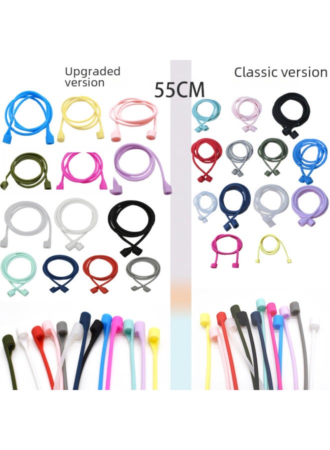 For Apple Airpods Pro23 Headset Anti-Lost Rope Xiaomi Huawei Glory Wireless Headset Silicone Lanyard-Color:(Upgraded Version) 7C Gray-Model:Apple Wireless Headphones  - Image 2