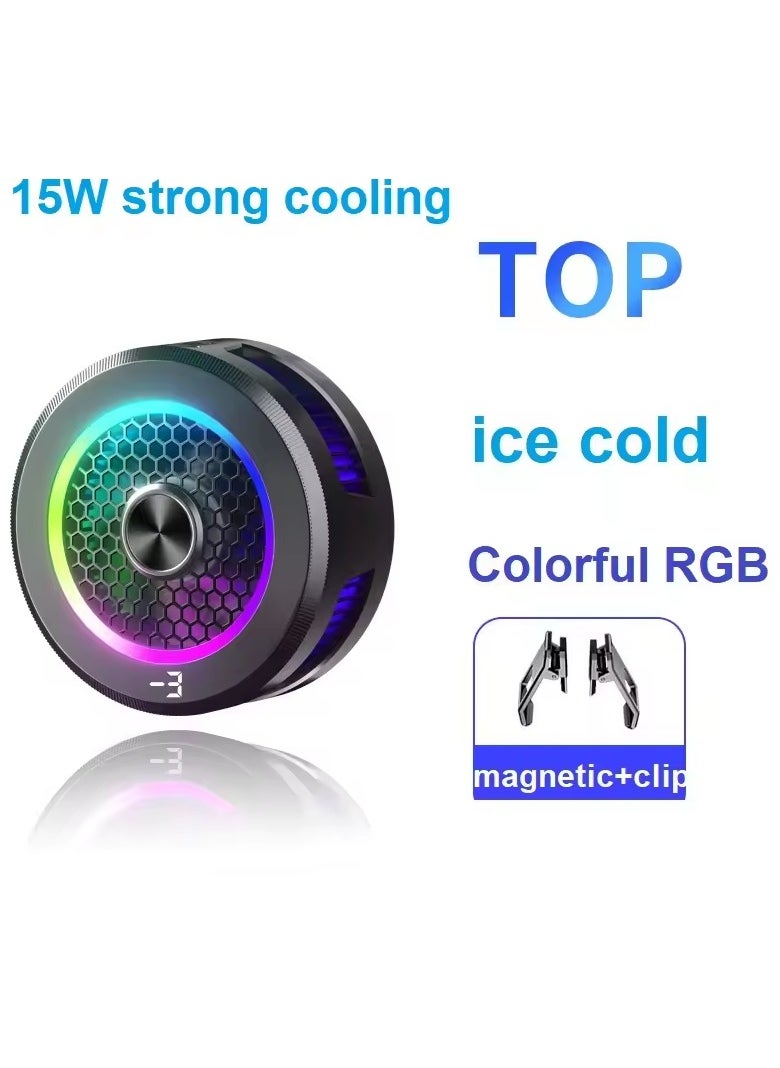 Generic - AL19 Semiconductor Cooling Phone Cooler Radiator Freezing Cold Colorful LED Low Noise Temperature Display - Image 1
