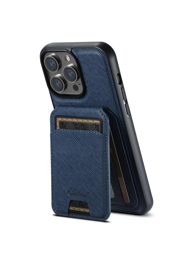 Suteni Case For iPhone 14 Pro H18 Cross Grain MagSafe Wallet Leather Phone Case - Image 1