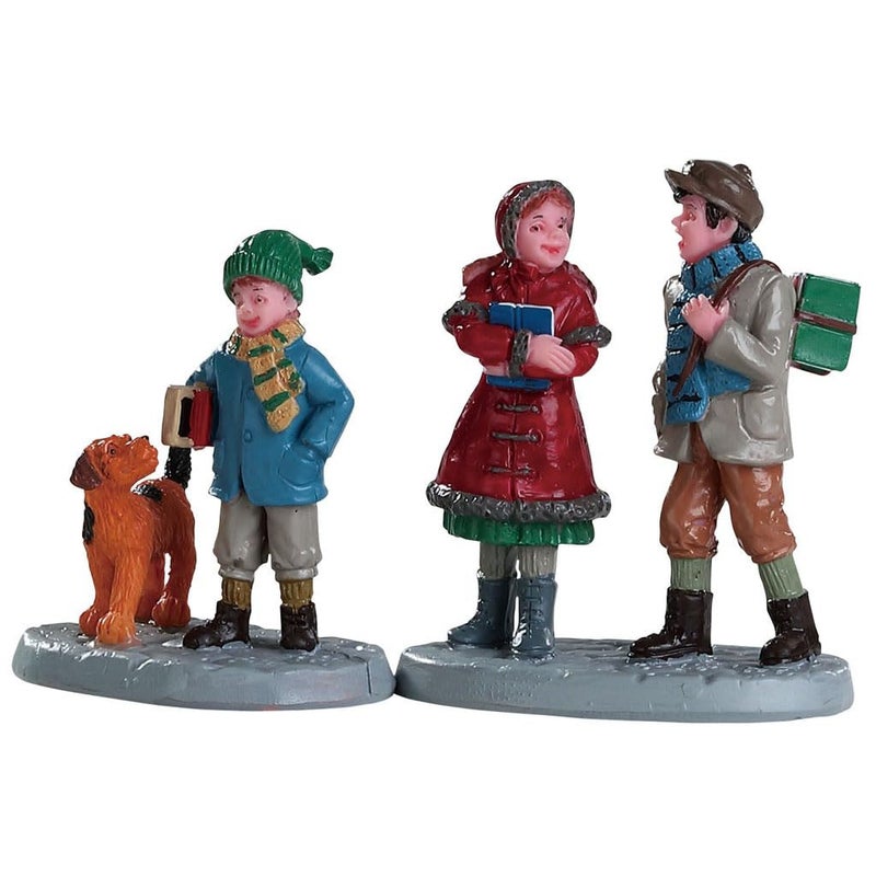 Lemax Village Collection Going to School Set of 282595