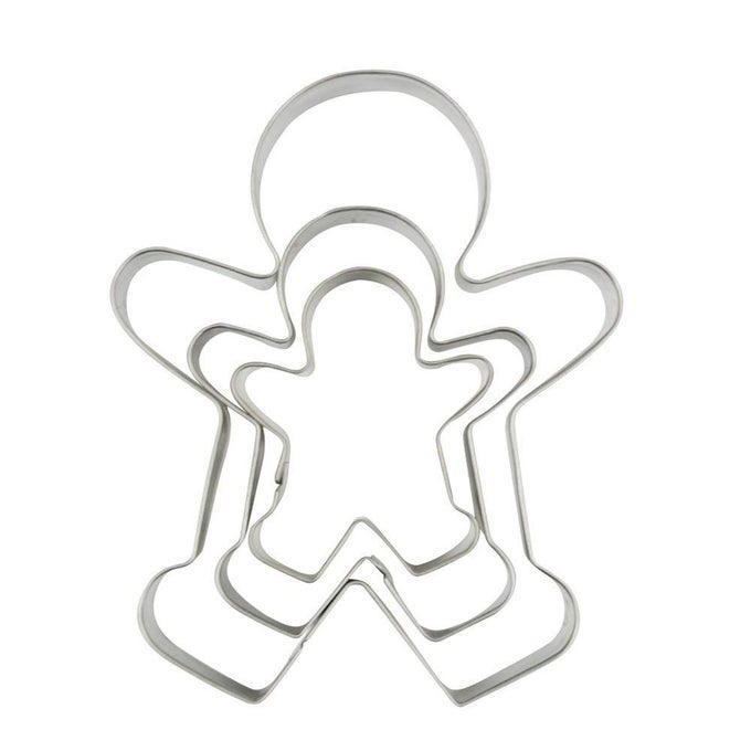 3 PIECE GINGERBREAD MAN COOKIE CUTTER SET CHRISTMAS SHAPE COOKIE CUTTERS MOLDS 22 INCH 3 INCH 45 INCH