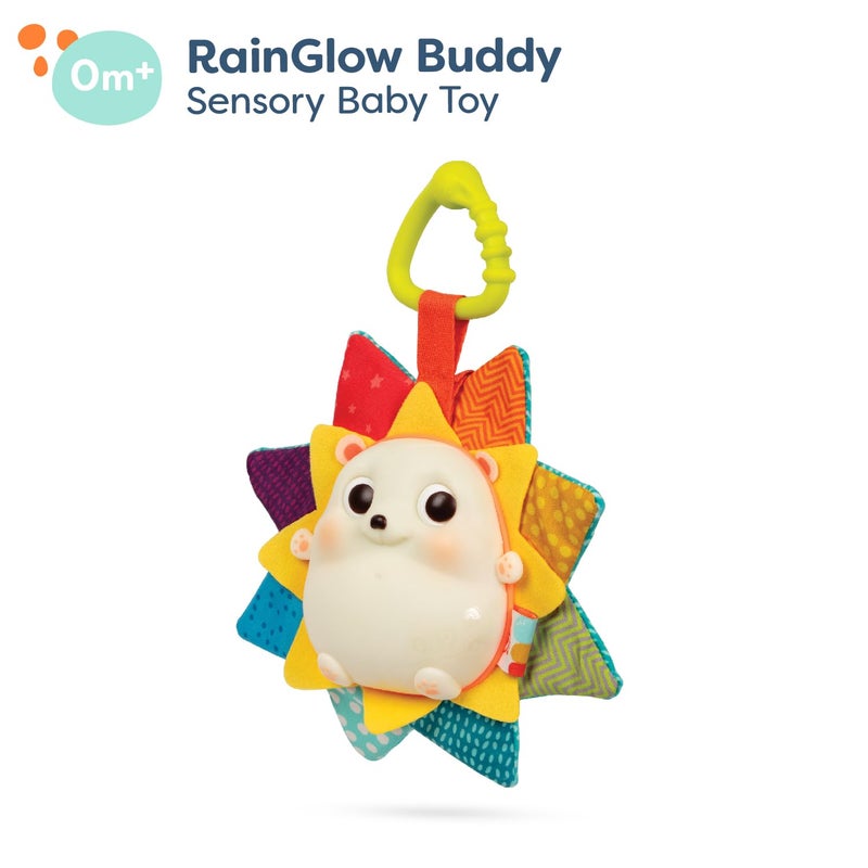 B. Toys ألعاب ب. - ب. بيبي - لعبة القنفذ الموسيقية المضيئة للأطفال مع الأضواء والأصوات - لعبة حسية للمواليد الجدد والأطفال - موسيقى وأضواء متلألئة - رين جلو بادي - 0 شهور وما فوق - Image 4