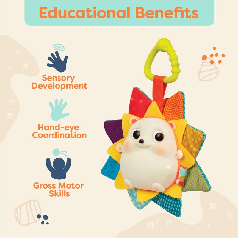 B. Toys ألعاب ب. - ب. بيبي - لعبة القنفذ الموسيقية المضيئة للأطفال مع الأضواء والأصوات - لعبة حسية للمواليد الجدد والأطفال - موسيقى وأضواء متلألئة - رين جلو بادي - 0 شهور وما فوق - Image 3