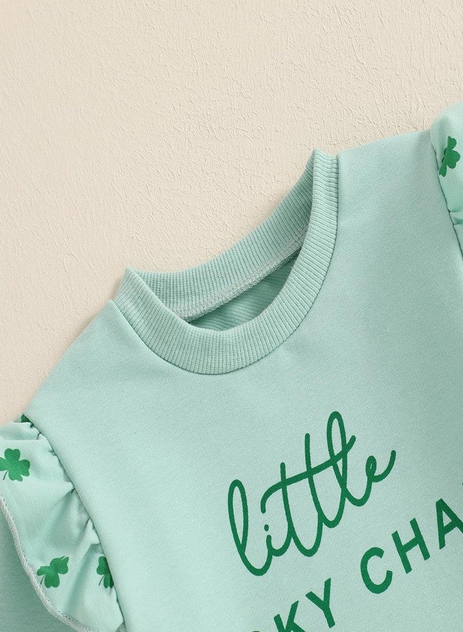 DNOMAID YZARC Toddler Baby Girl St Patricks Day Clothes Clover Long Sleeve Sweatshirt and Long Pants Set Infant Irish Outfit (Green, 12-18 Months) - Image 4