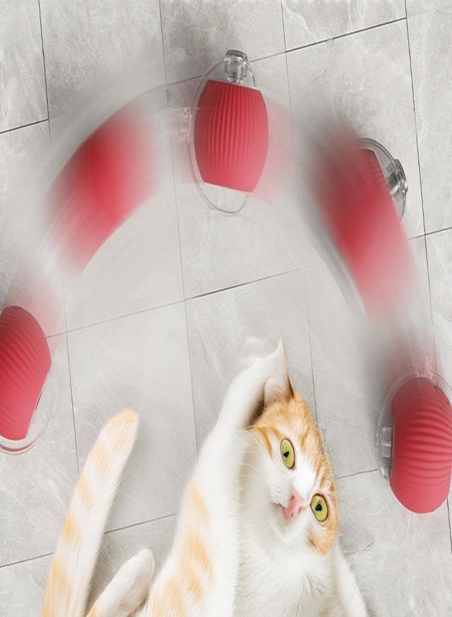 XINJIDUO Red Interactive Cat Toys Rolling Ball, 360° Automatic Self Moving Dog/Cat Pet Toy for All Kinds of Surfaces - Wood Flooring, Tile, Carpet - Image 4
