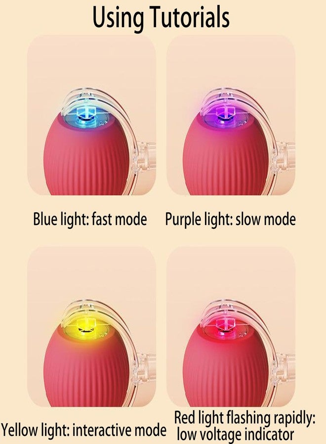 XINJIDUO Red Interactive Cat Toys Rolling Ball, 360° Automatic Self Moving Dog/Cat Pet Toy for All Kinds of Surfaces - Wood Flooring, Tile, Carpet - Image 5