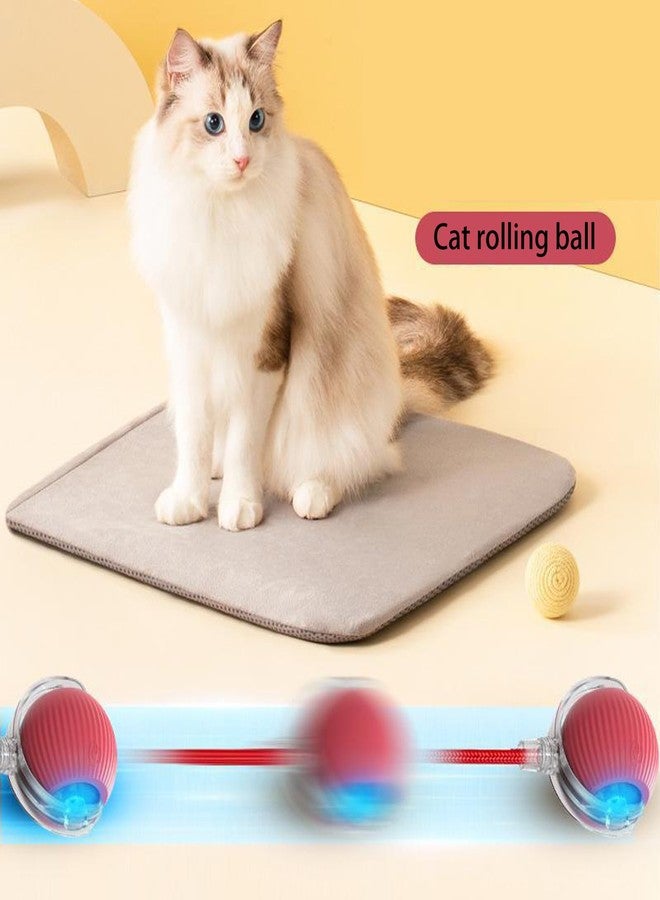 XINJIDUO Red Interactive Cat Toys Rolling Ball, 360° Automatic Self Moving Dog/Cat Pet Toy for All Kinds of Surfaces - Wood Flooring, Tile, Carpet - Image 2