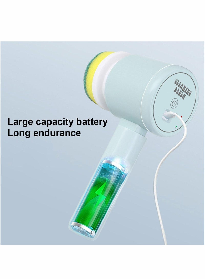 Y&D Electric Spin Scrubber, Cleaner With 3 Replaceable Cleaning Brush, Power Scrubber Cordless Rechargeable Shower for Tub, Tile Floor, Sink, Bathtub, Window, Wall(Blue)  - Image 5