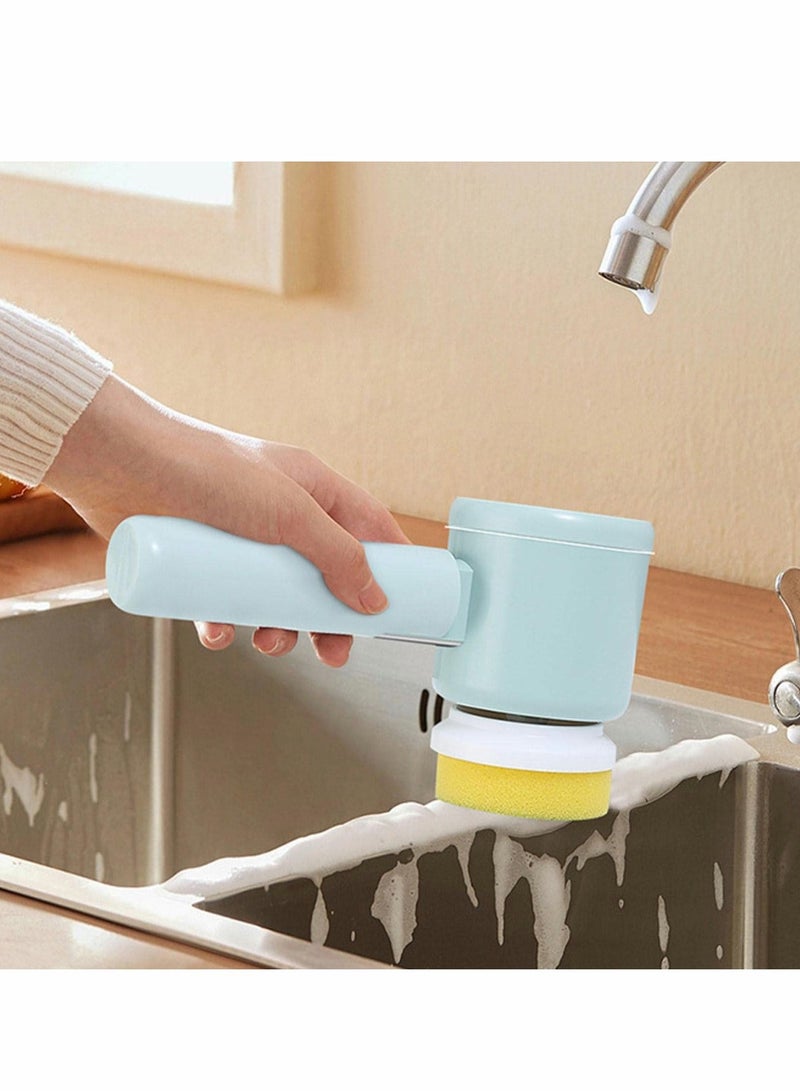 Y&D Electric Spin Scrubber, Cleaner With 3 Replaceable Cleaning Brush, Power Scrubber Cordless Rechargeable Shower for Tub, Tile Floor, Sink, Bathtub, Window, Wall(Blue)  - Image 2